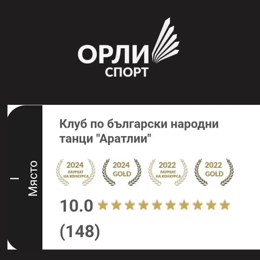 Първо място в класацията на "Орли спорт" за "Най-добра танцова школа"